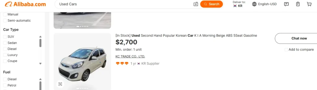 Korean used cars from alibaba.com